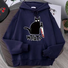 Killer Black Cat Surprised Men and Women Hoodies